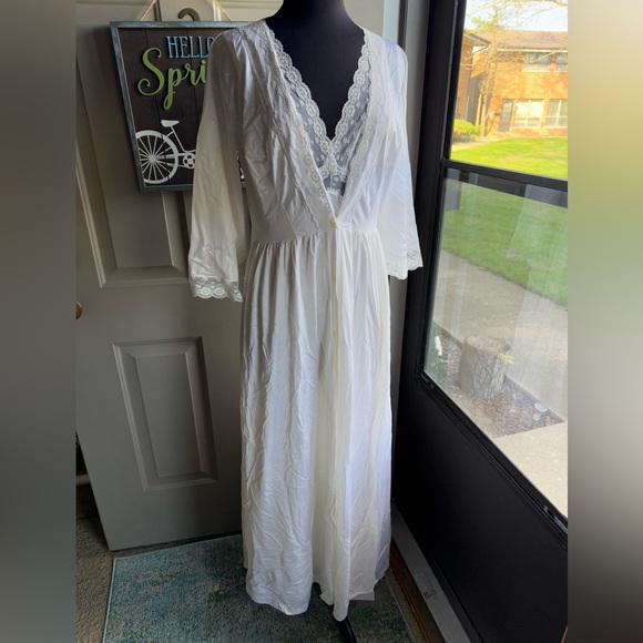 Vintage 60/70s Pinehurst Lingerie bridal maxi lace peignoir set size medium
